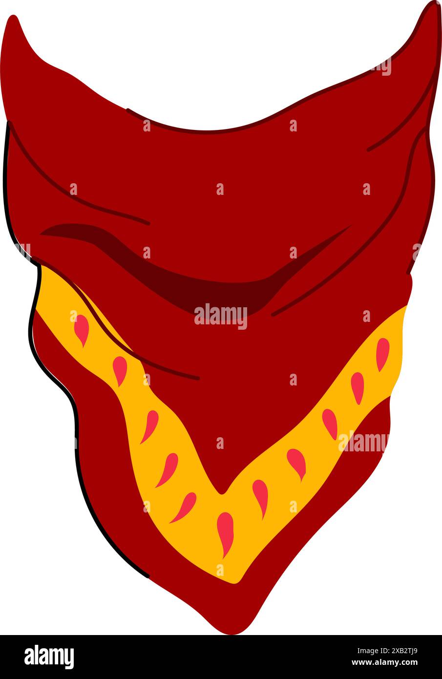 neck handkerchief wild west cartoon vector illustration Stock Vector