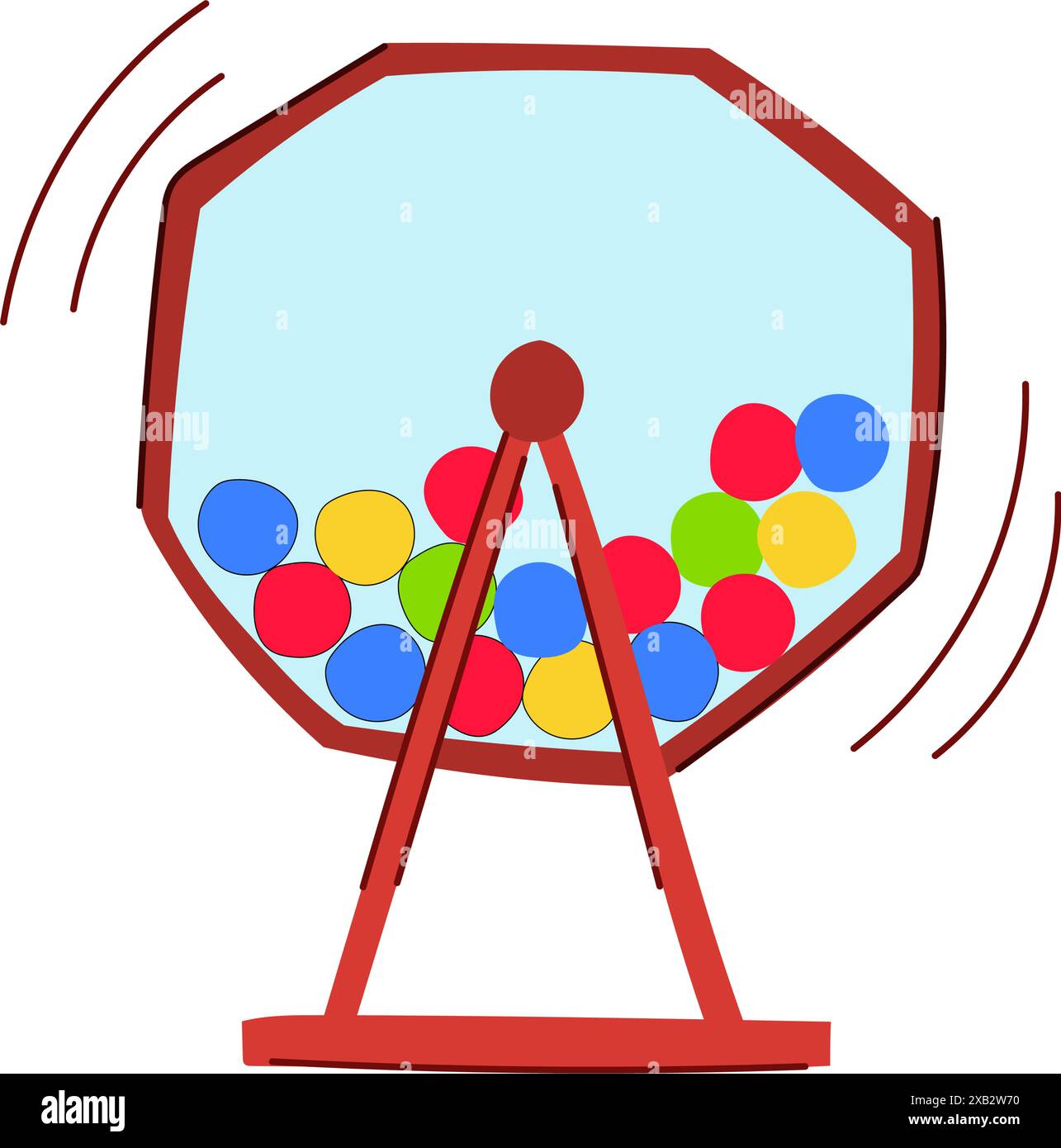 raffle lotto ball machine cartoon vector illustration Stock Vector