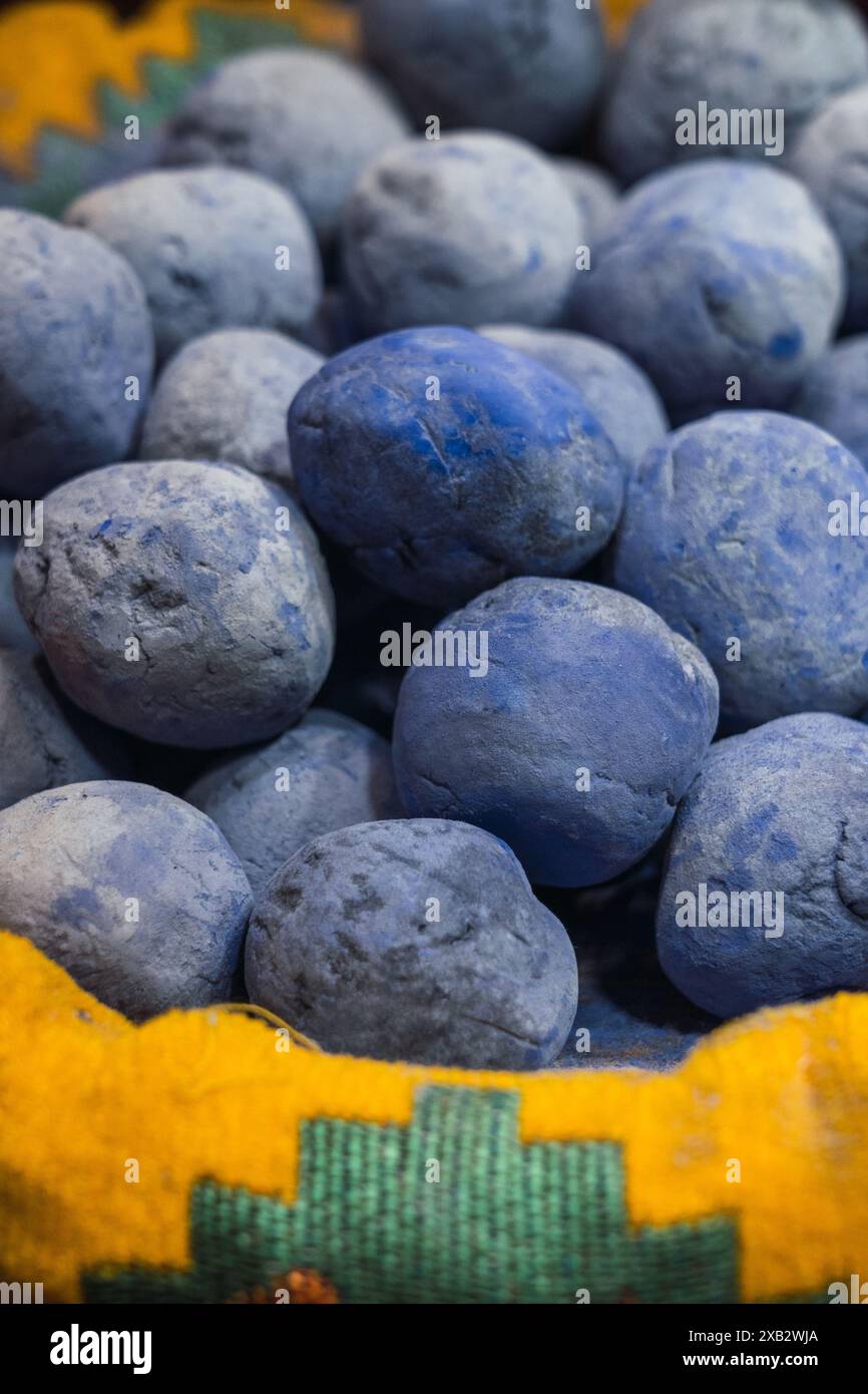Close-up of succulent blueberries on display during an Oman trip, with ...