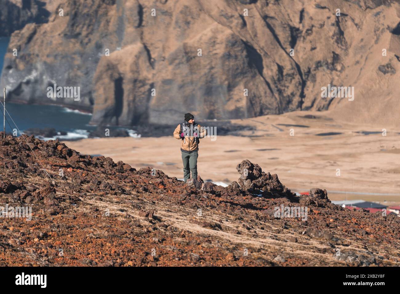 Lone hiker navigates rocky hi-res stock photography and images - Alamy