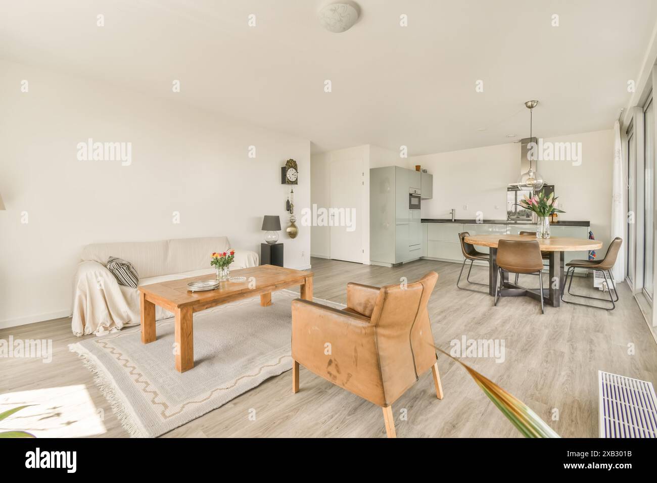 Spacious interior showcasing modern living room design seamlessly ...