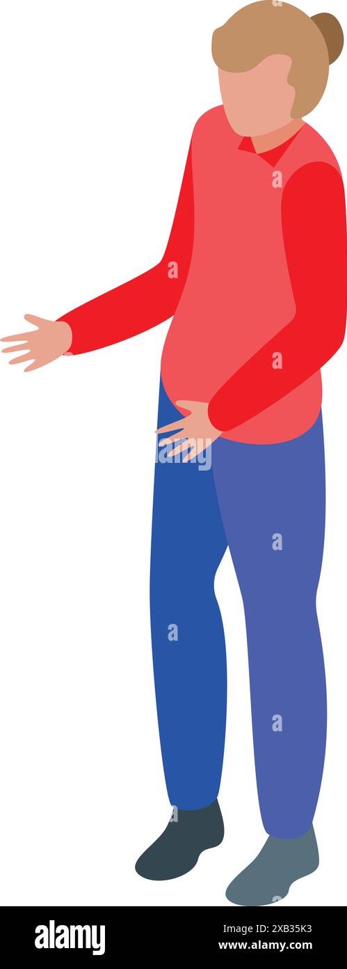 Isometric young man, possibly a teacher, is giving a presentation Stock ...
