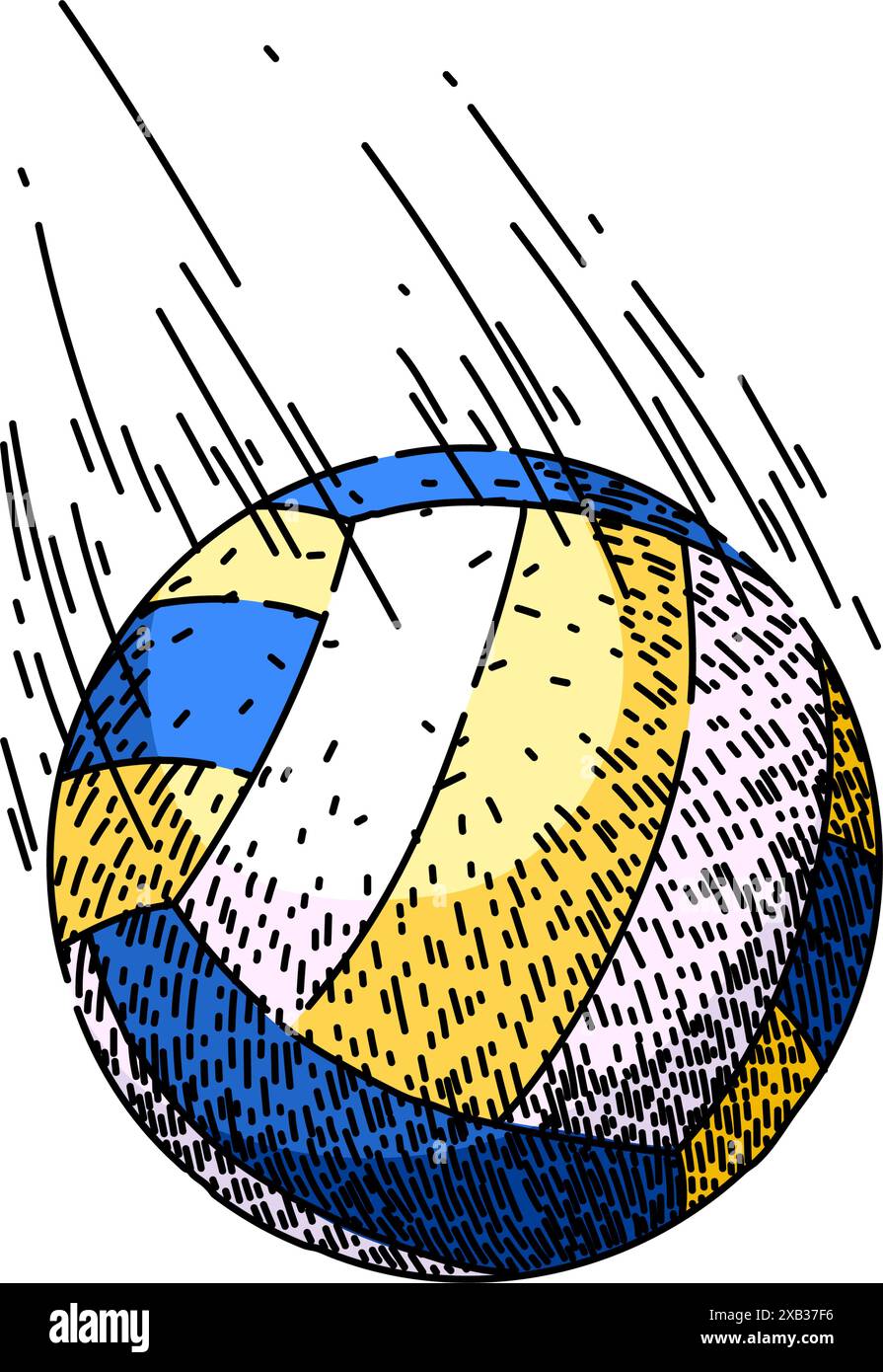 beach volleyball ball sketch hand drawn vector Stock Vector