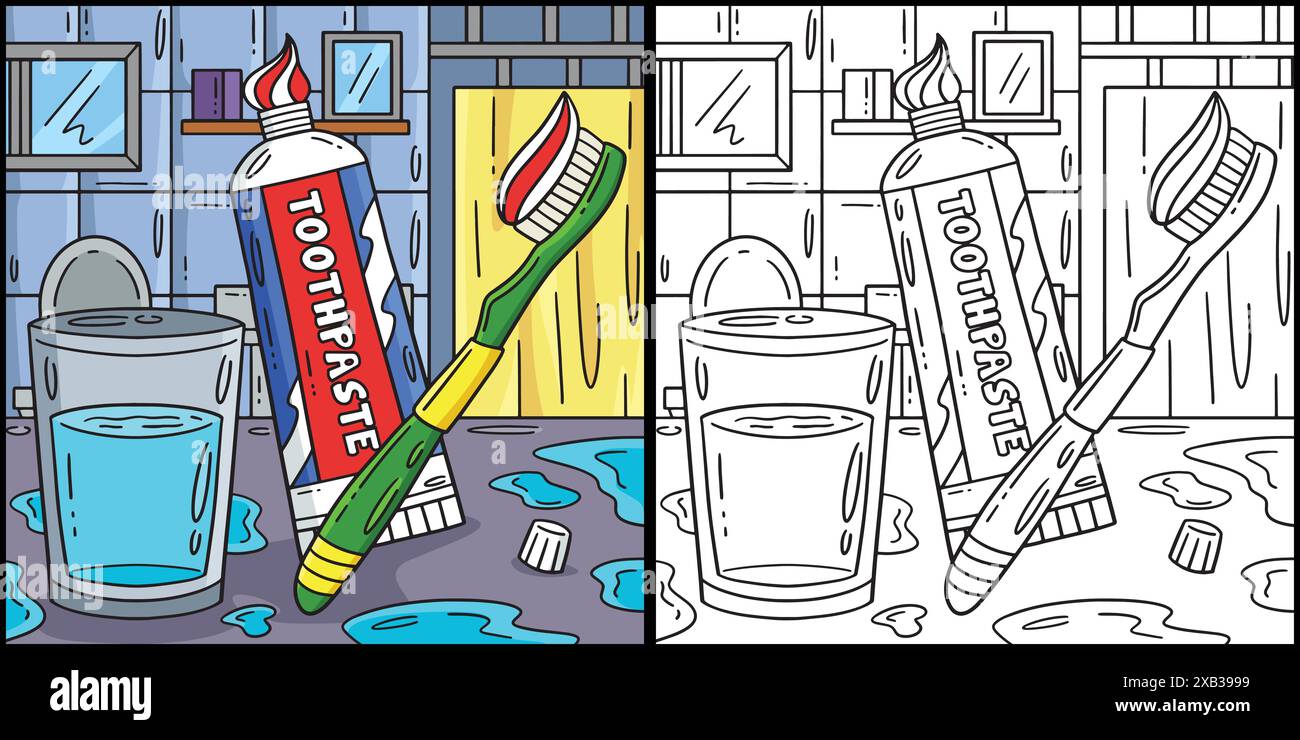 Dental Care Toothbrush and Toothpaste Illustration Stock Vector Image ...