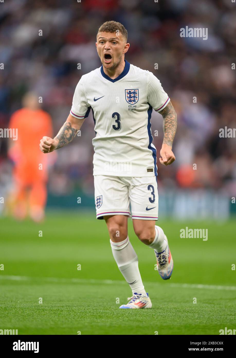 07 Jun 2024 - England v Iceland- International Friendly - Wembley  Kieran Trippier in action.  Picture : Mark Pain / Alamy Live News Stock Photo