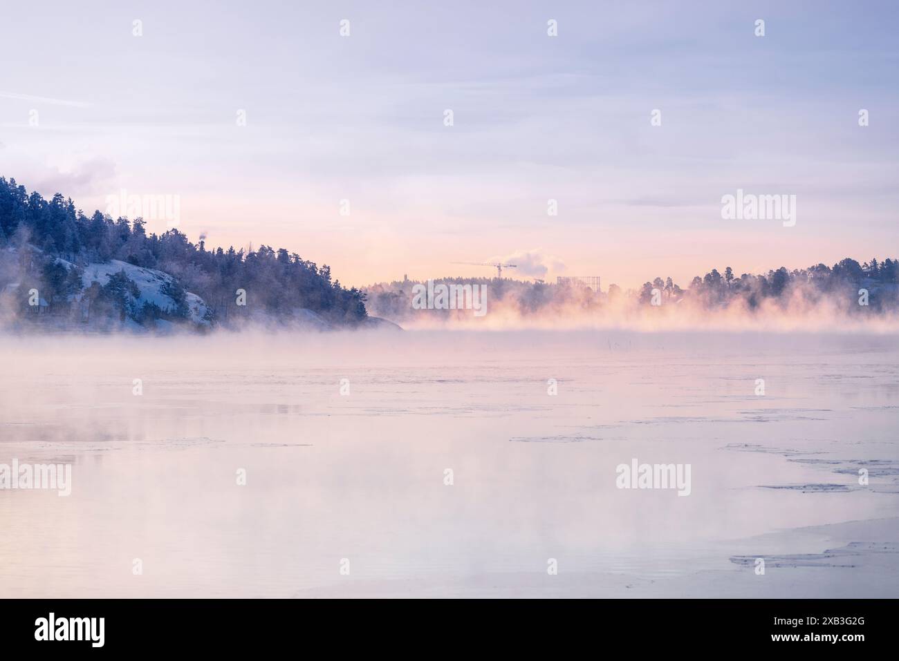 Frozen lake scenery in fog hi-res stock photography and images - Alamy
