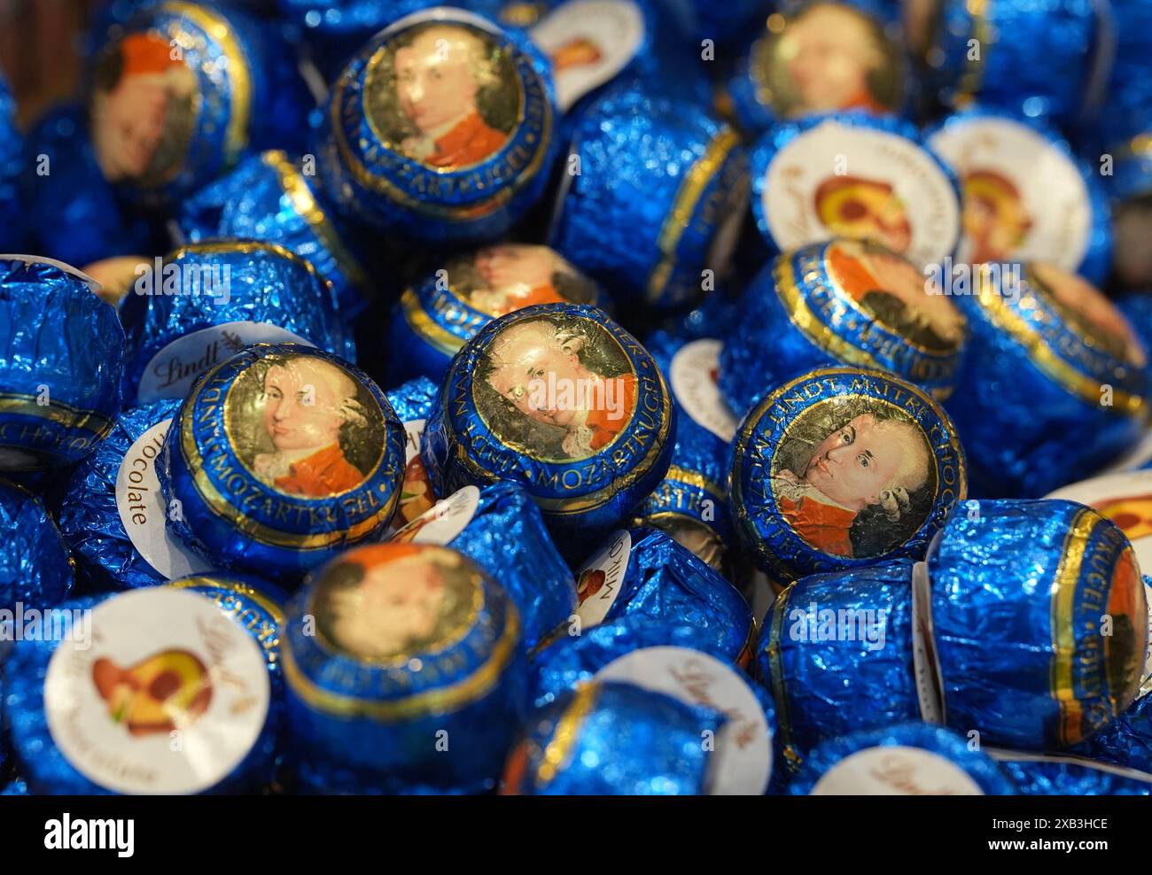 Hamburg, Germany. 10th June, 2024. Mozartkugeln are on display in the ...