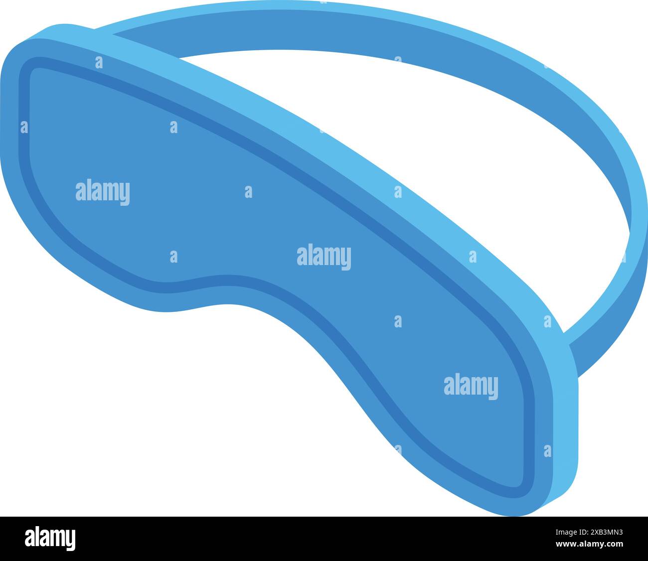 Blue sleep mask is blocking light so someone can sleep better Stock Vector