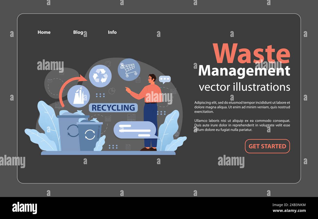 Modern recycling: man guiding digital waste reduction strategies with Modern recycling: man guiding digital waste reduction strategies with