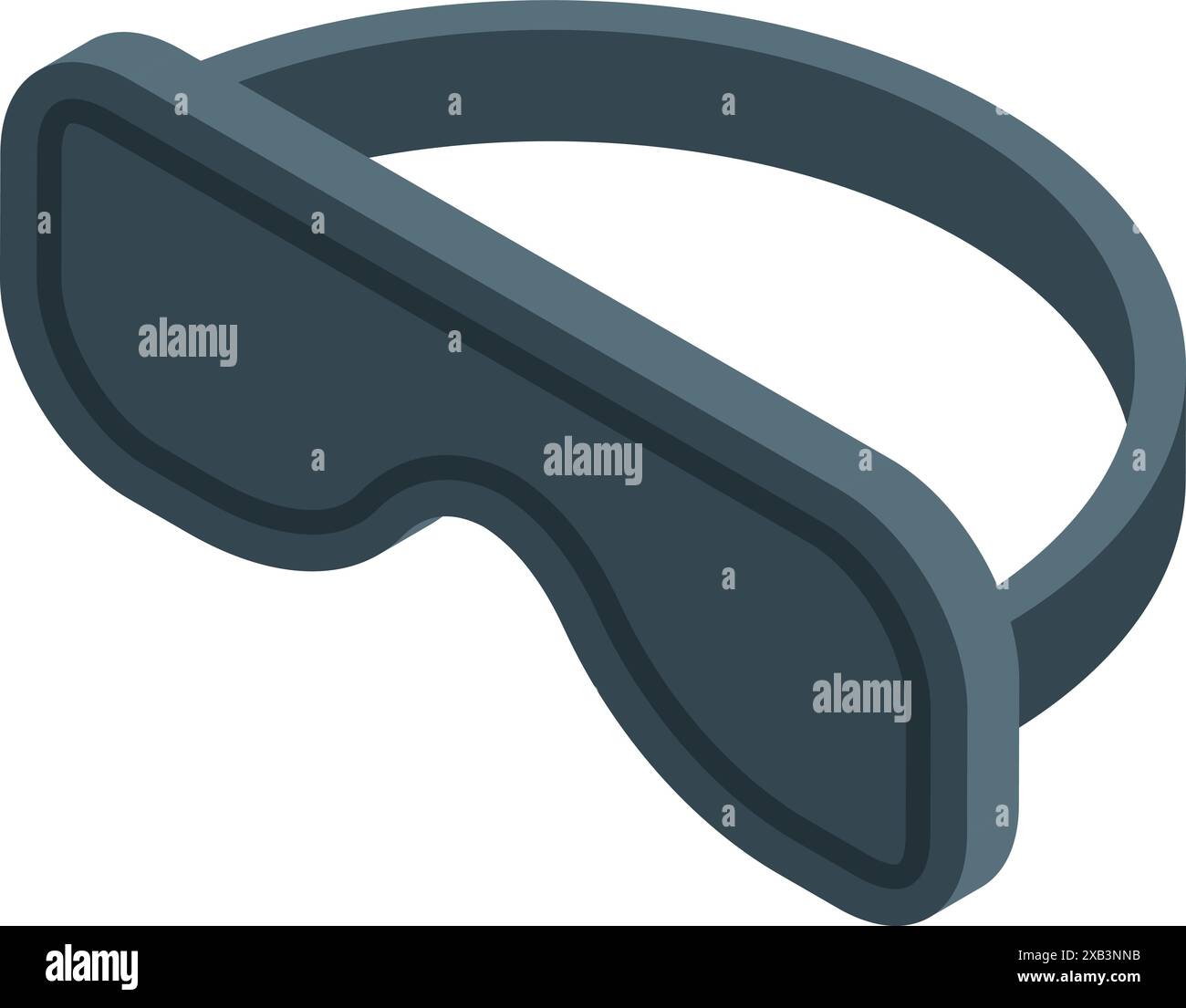 Dark blue sleep mask isometric icon representing resting and sleeping Stock Vector