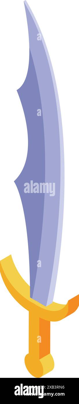 Sharp scimitar sword with a golden hilt, perfect for illustrating ...