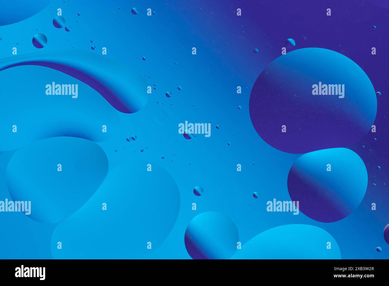 Bright blue abstract image with overlapping circles Stock Photo