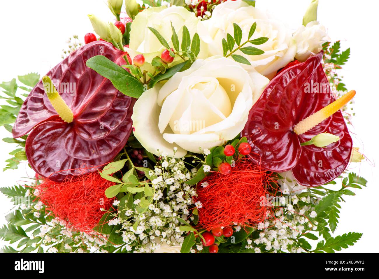 Bunter Blumenstrauß Schöner bunter Blumenstrauß in den Farben rot und ...