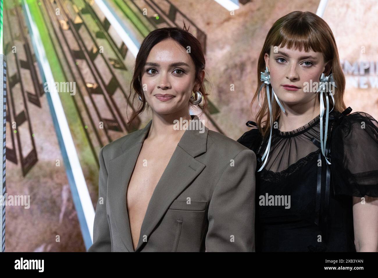 Phia Saban and Olivia Cooke attend ceremonial lighting of Empire State