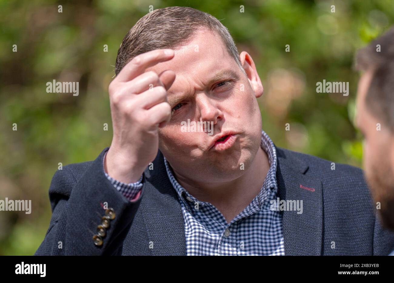 Scottish Conservatives Roles Scottish Conservative leader Douglas Ross speaks to the media in ...
