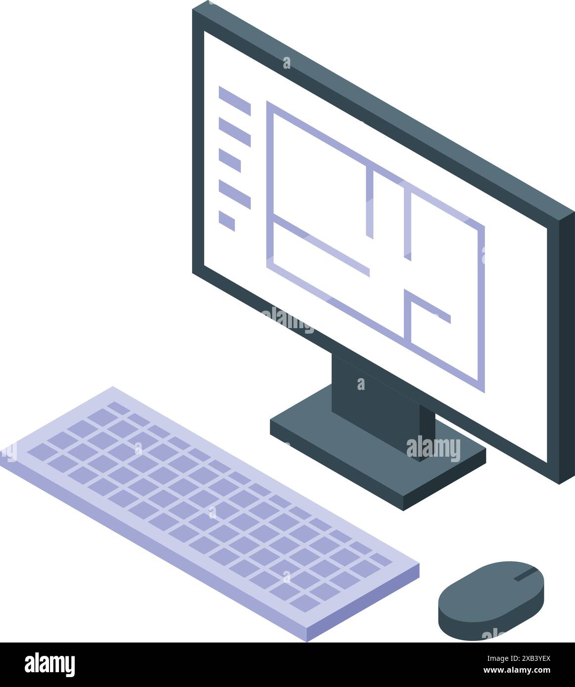 Architect is designing a house plan on a computer using cad software ...