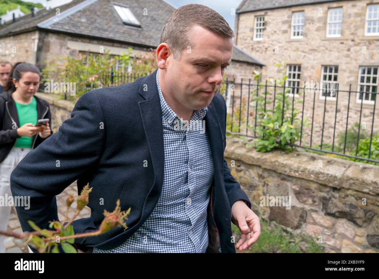 Scottish Conservatives Roles Scottish Conservative leader Douglas Ross after speaking to the media ...
