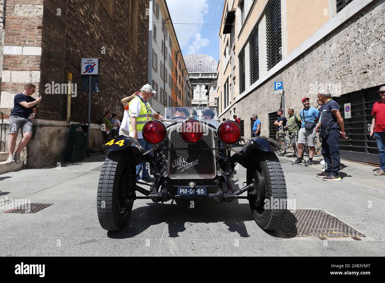 Brescia, Italia. 10th June, 2024. Punzonatura Mille Miglia 2024, Italia