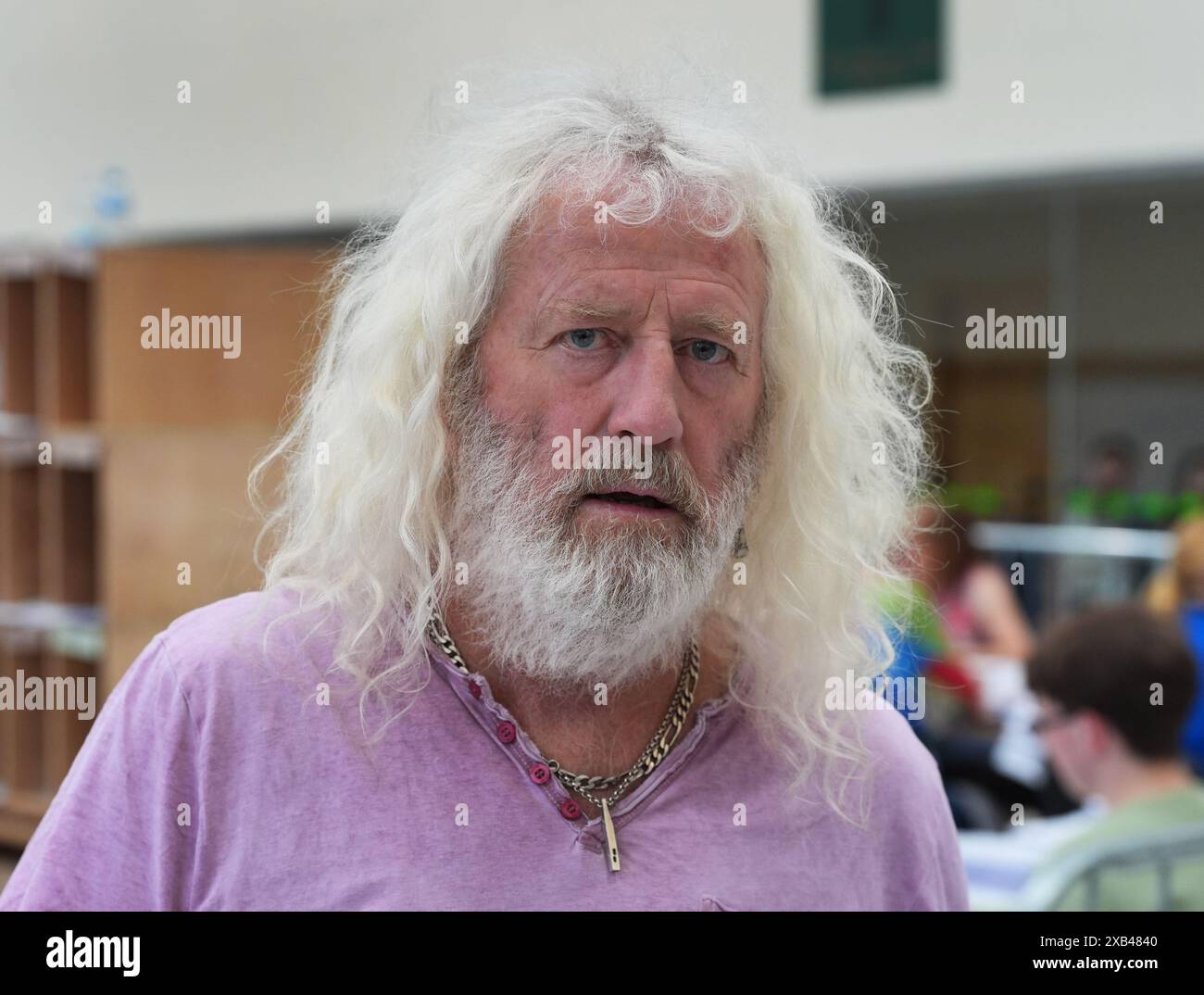 Mick Wallace arrives at Nemo Rangers GAA club in Cork, Ireland, during