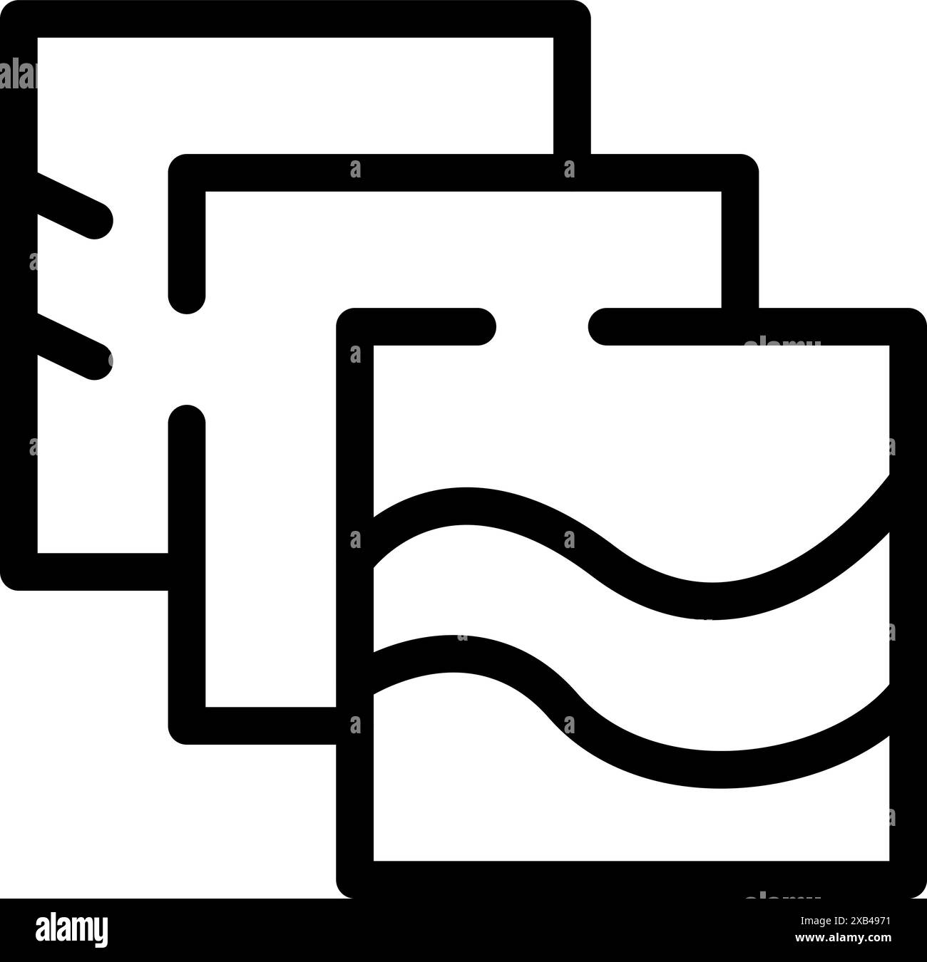 Overlapping Square Logo Modern Overlapping Square Logo Stock