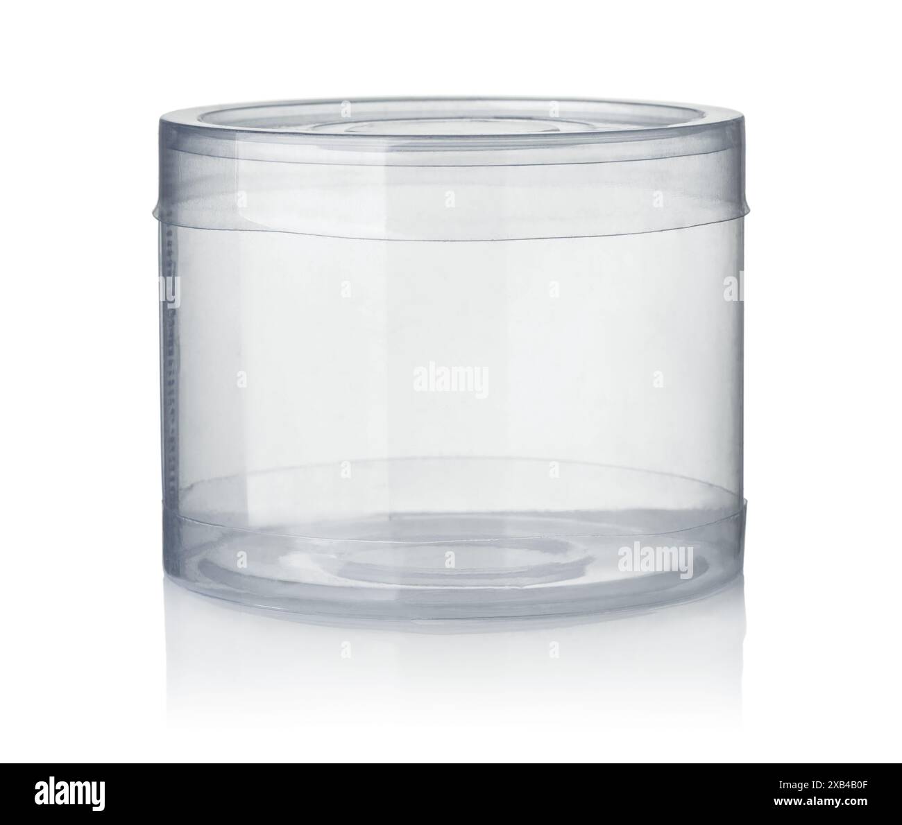 Front view of empty clear disposable packaging box isolated on white ...