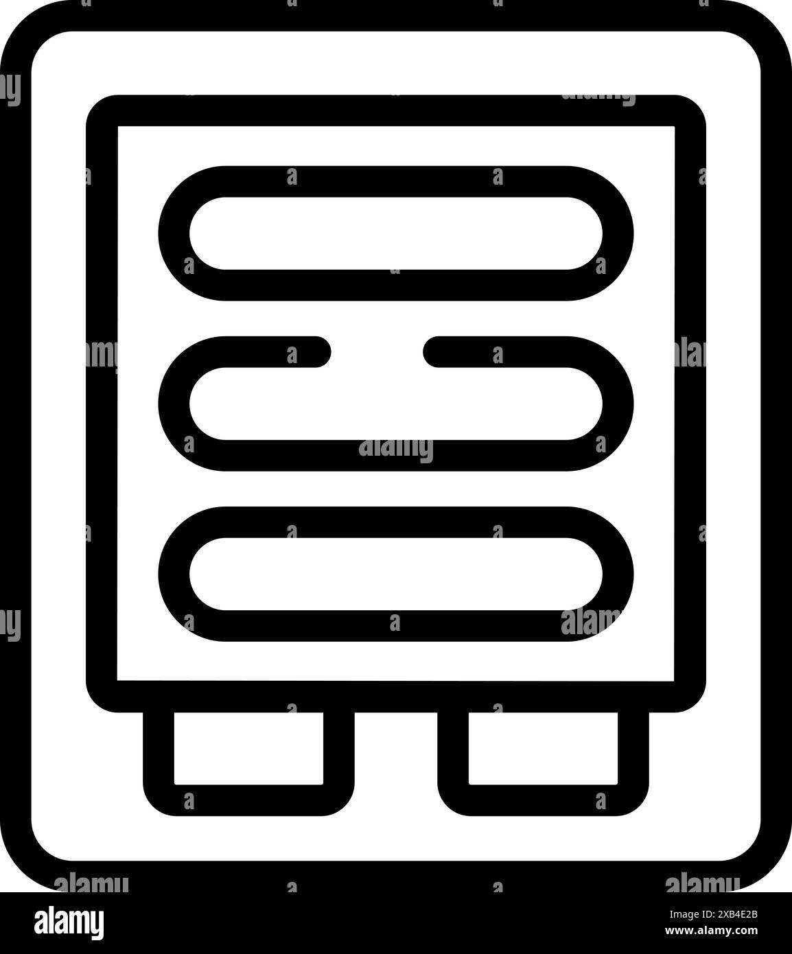 Simple line art icon of a server rack with hard drives, symbolizing ...