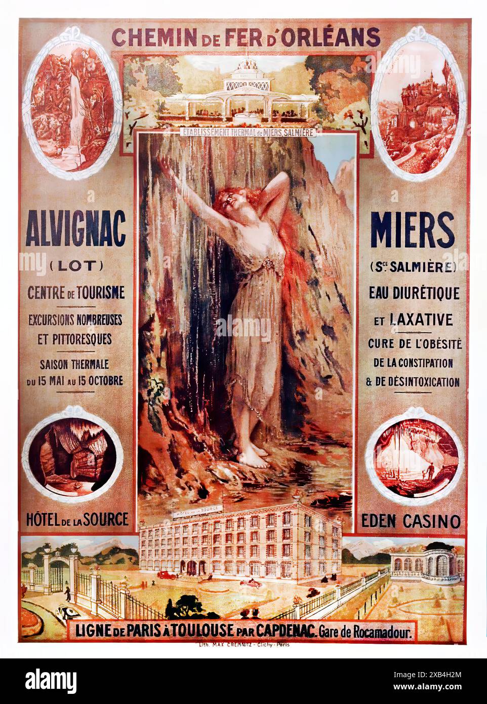 Chemin De Fer France Affiche Vintage Chemin De Fer Orléans - Rocamadour