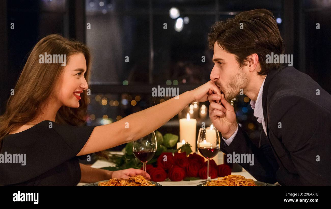 Man kissing hand lady hi-res stock photography and images - Alamy