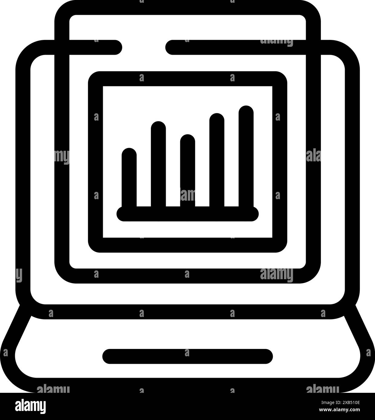 Laptop screen displaying a line graph Stock Vector Images - Alamy