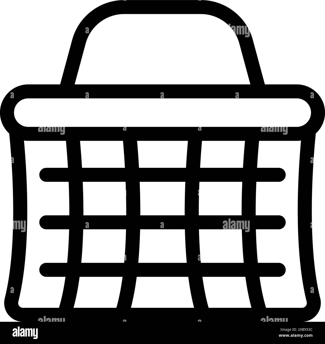 Simple line icon of an empty shopping basket representing online ...