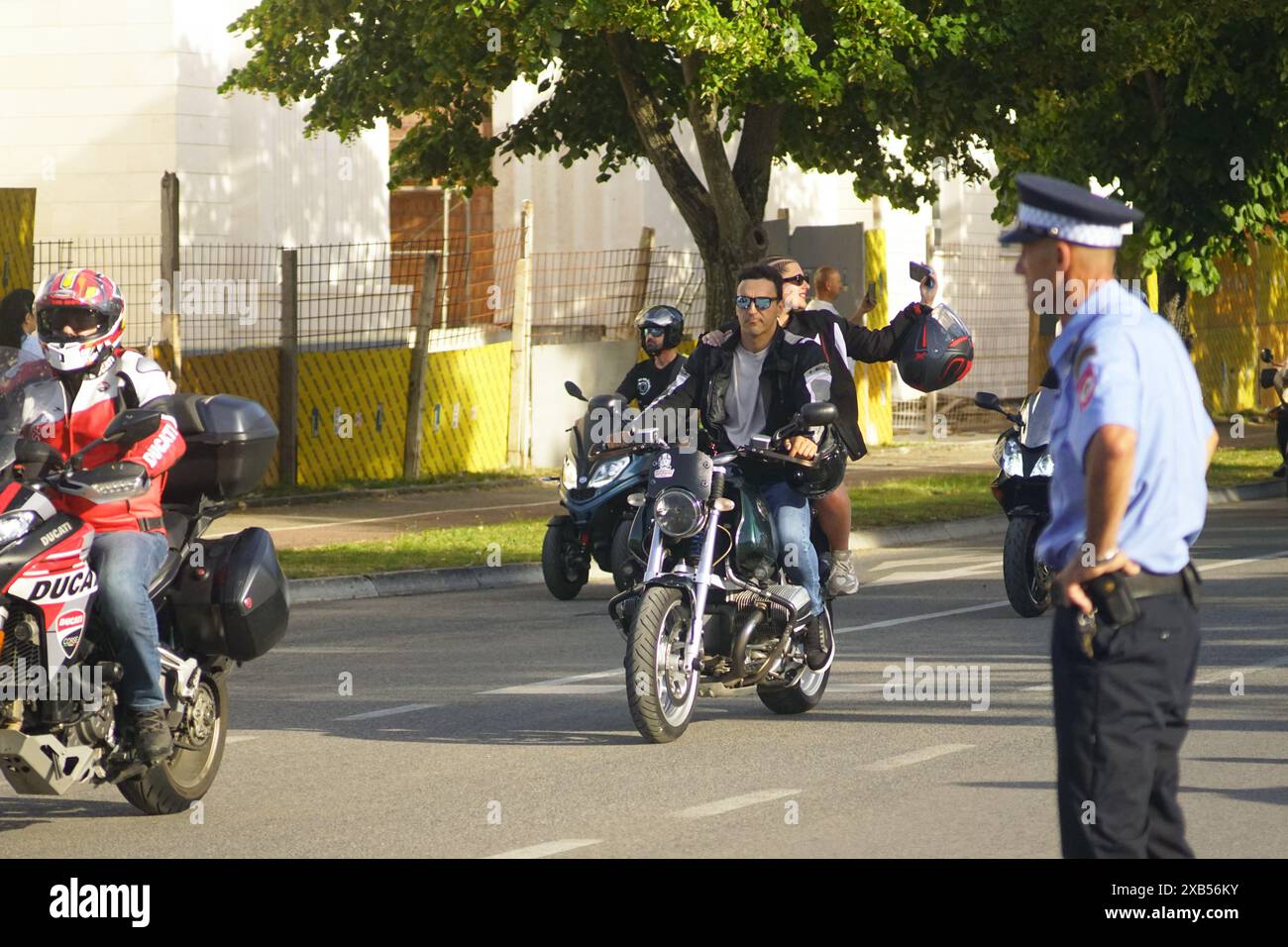 Two men ride on motorcycle hi-res stock photography and images - Alamy