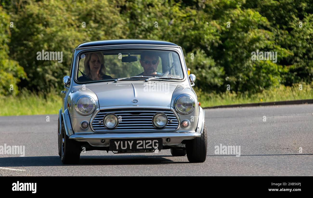 Stony Stratford,UK - June 2nd 2024: 1969 silver Mini Cooper classic car ...