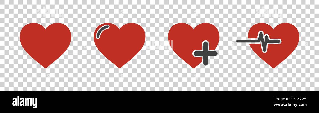 set of heart icons on white background Stock Vector Image & Art - Alamy