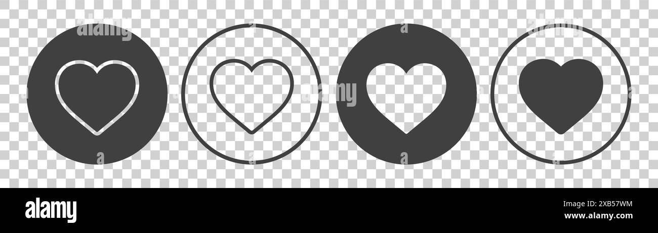 set of heart icons on white background Stock Vector Image & Art - Alamy