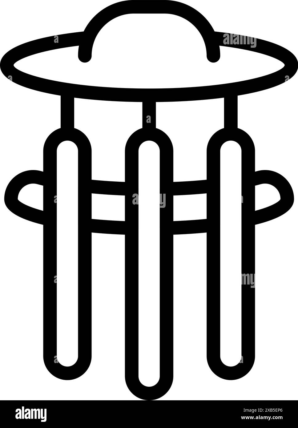 Simple line art icon of a wind chime, perfect for representing peace ...