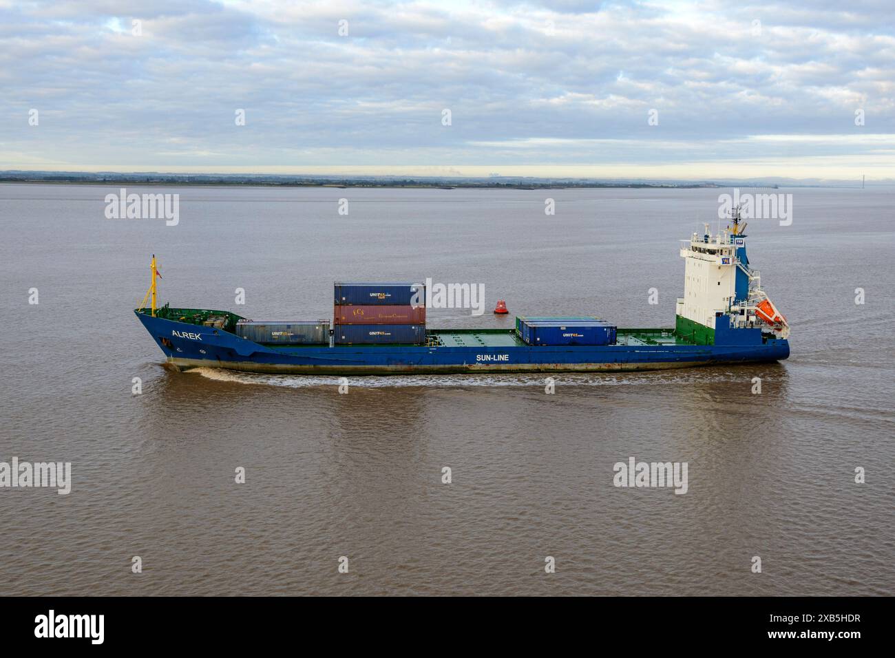 Alrek Outbound from the port of Hull Stock Photo