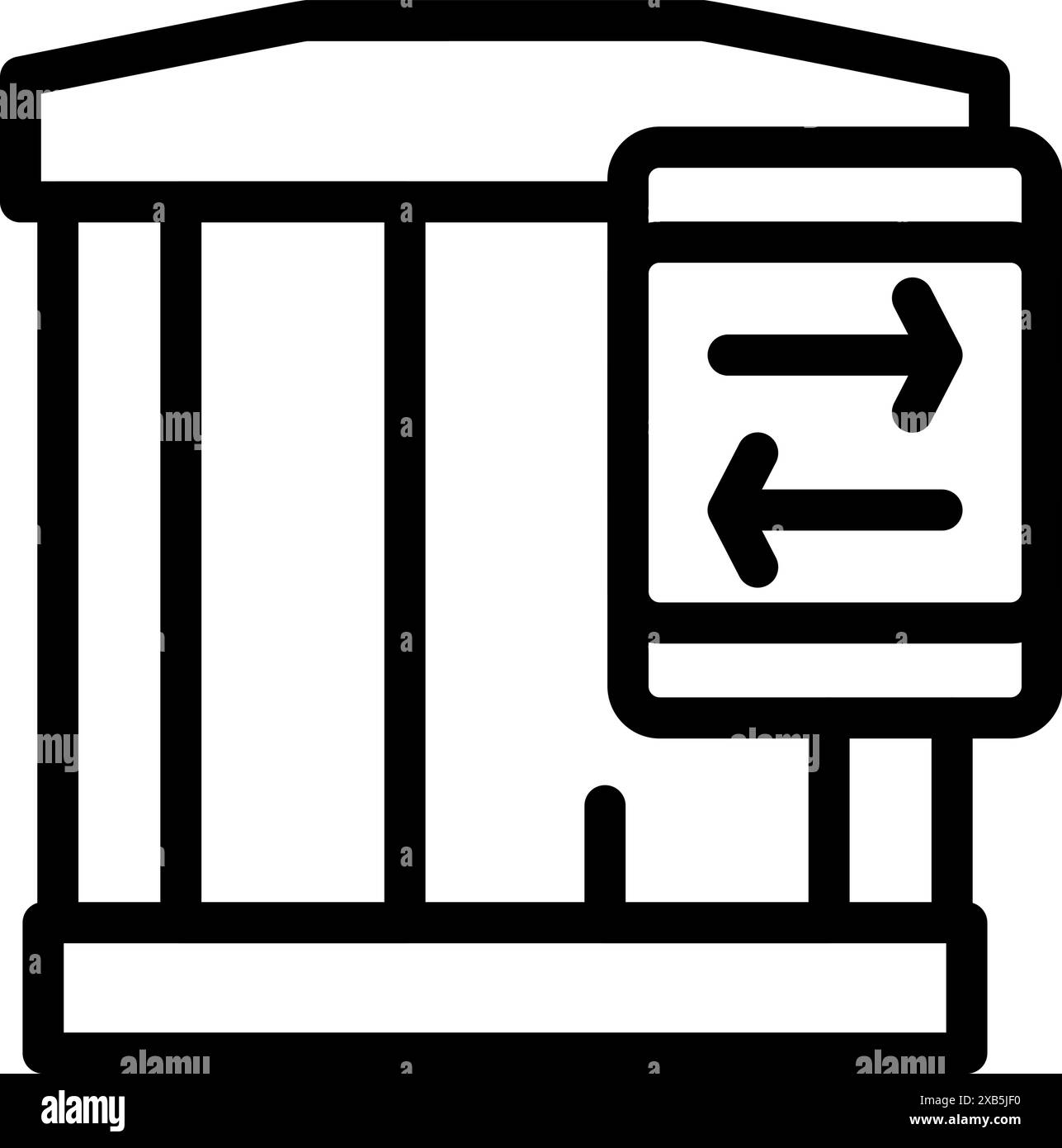 Turnstile gate access point entrance allowing two way traffic flow with ...