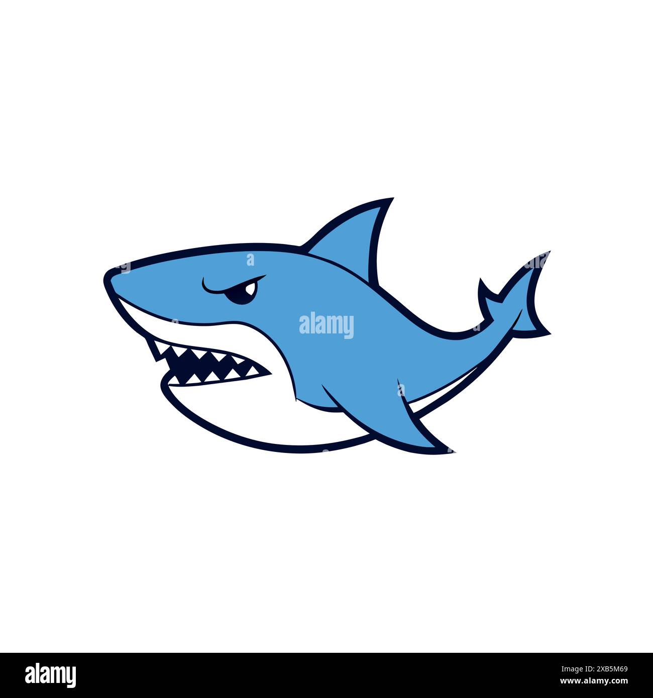 Basking Shark angry icon vector illustration. AI generated image
