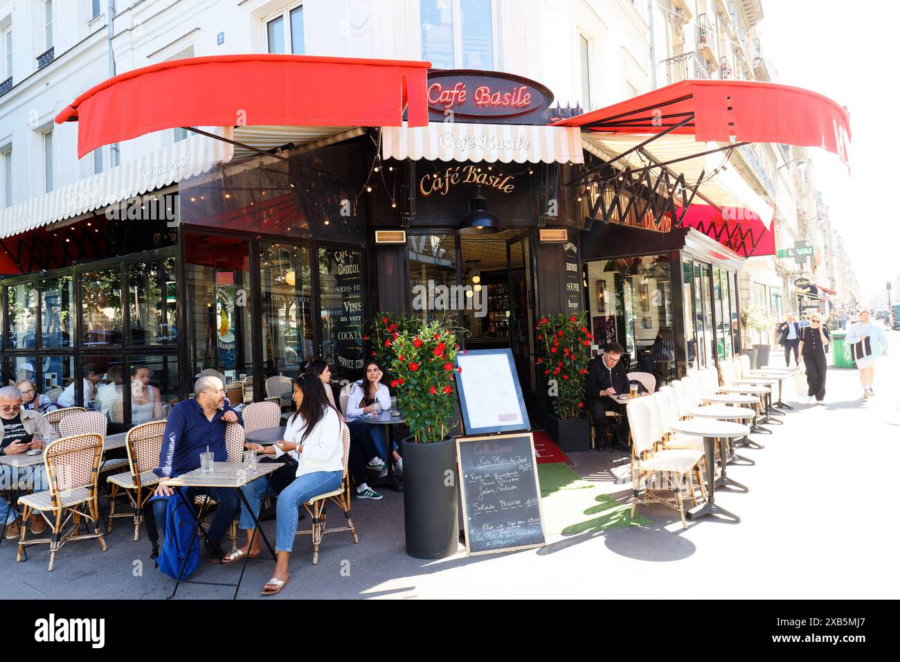 Basile is traditional French cafe in the 7th district of Paris, France. Stock Photo