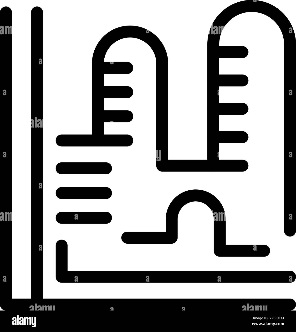 Line drawing of an architect project showing building floor plan with ...