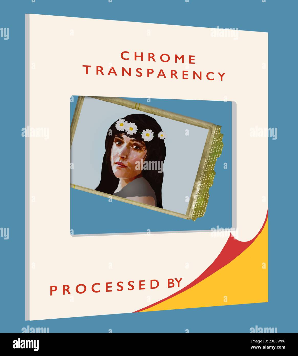 Two photos processes from the past. A generic paper 35 mm film transparency for use in slide