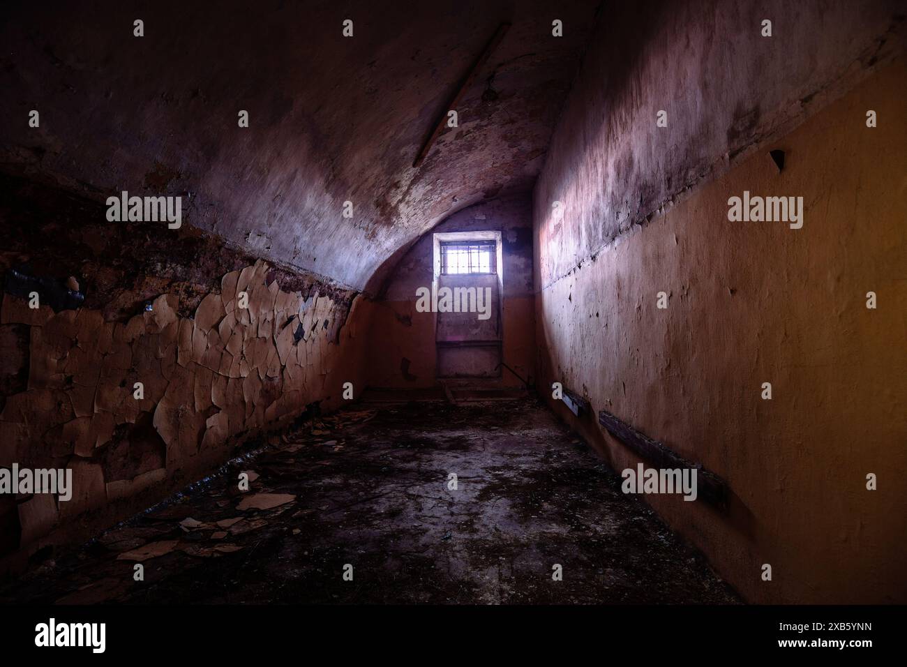 Old dark creepy abandoned prison castle Stock Photo - Alamy