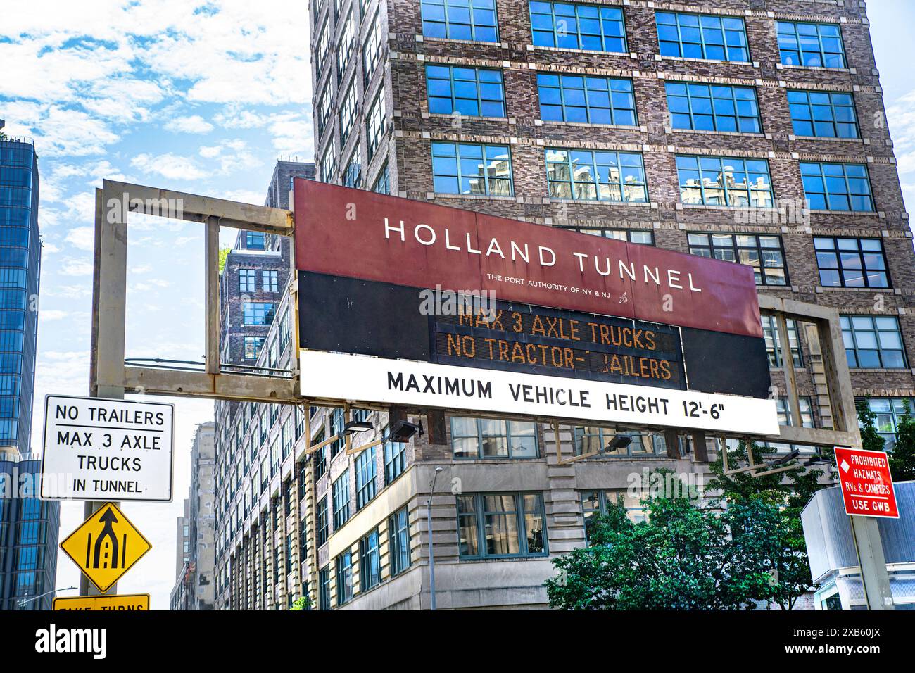 Holland Tunnel entrance, New York City, New York, USA Stock Photo