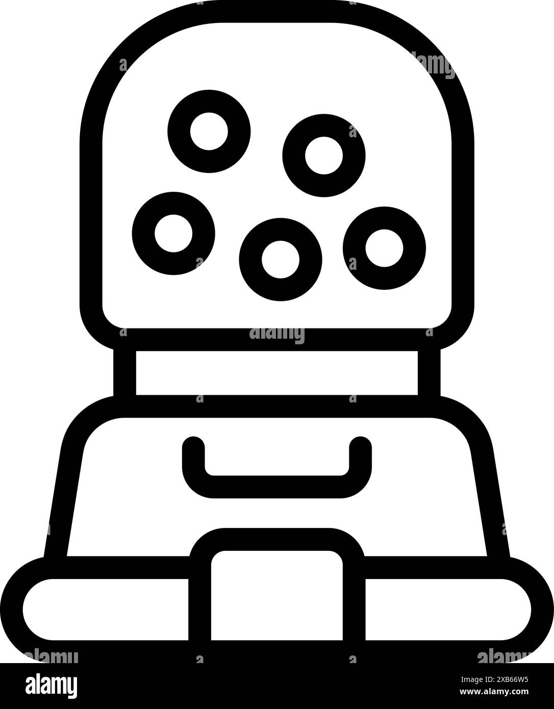 Robot looking forward with multiple eyes on head analyzing information Stock Vector