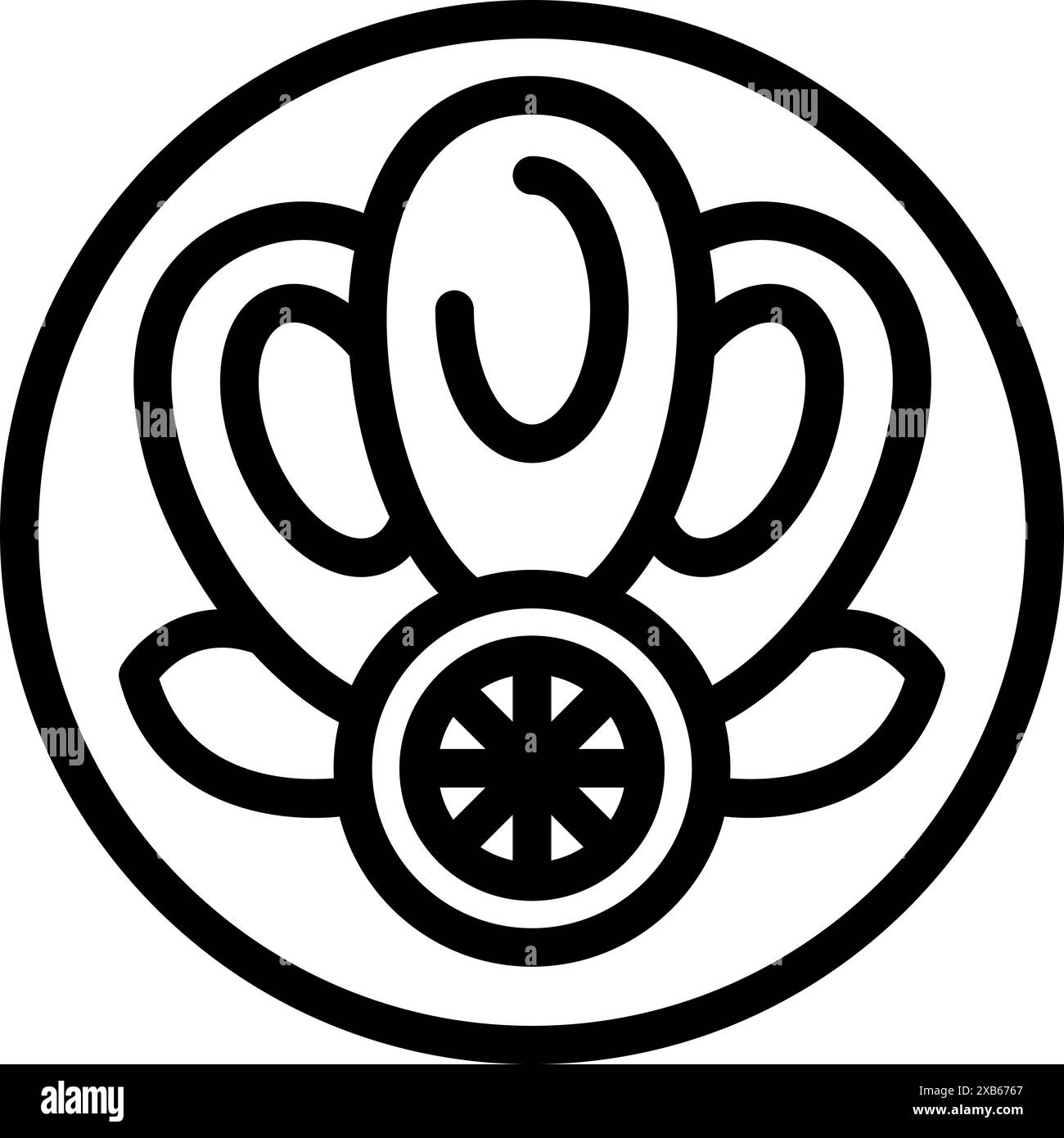 This captivating design features a bold, symmetrical arrangement of