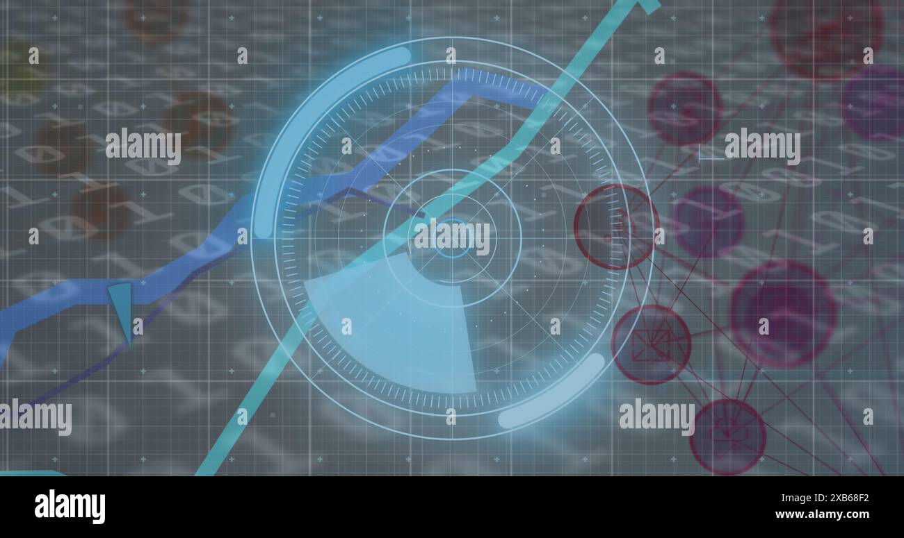 Digital interface with various graphs and data visualizations Stock ...