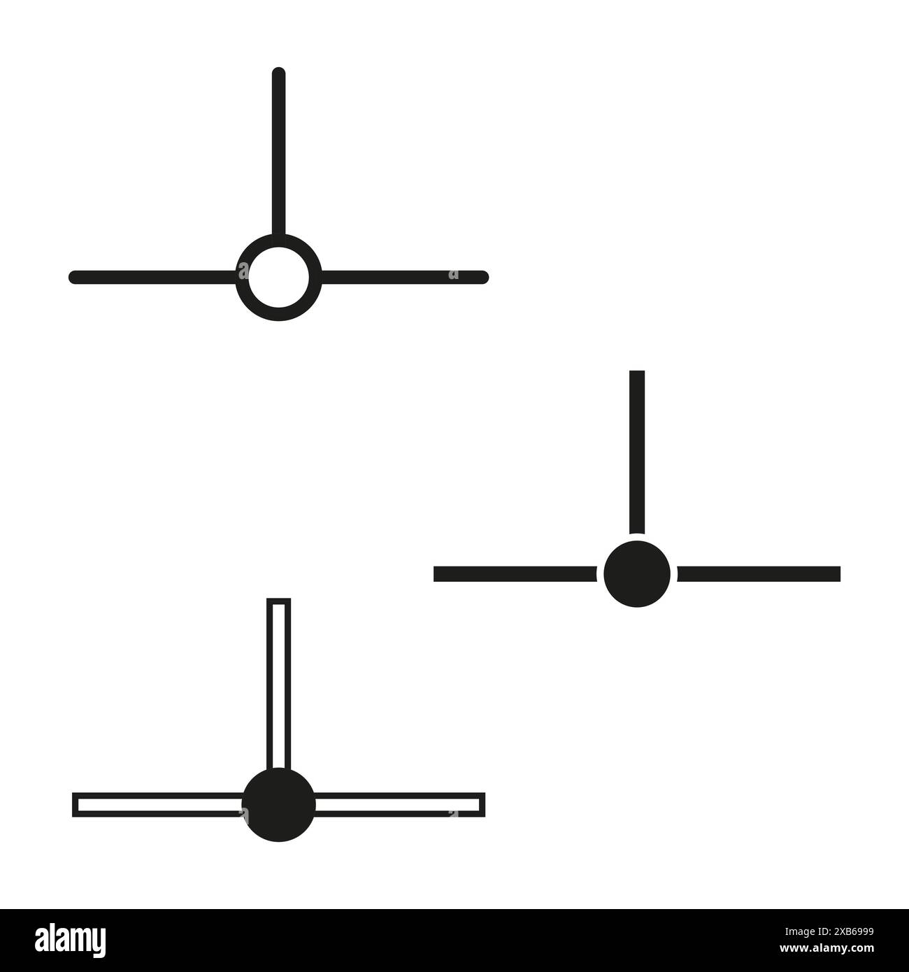 Minimalist fan icons. Black and white illustration. Simple vector ...