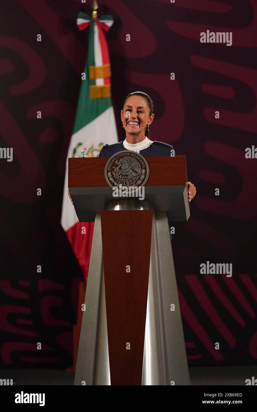 Future President Claudia Sheinbaum Smiles During A Press Conference At