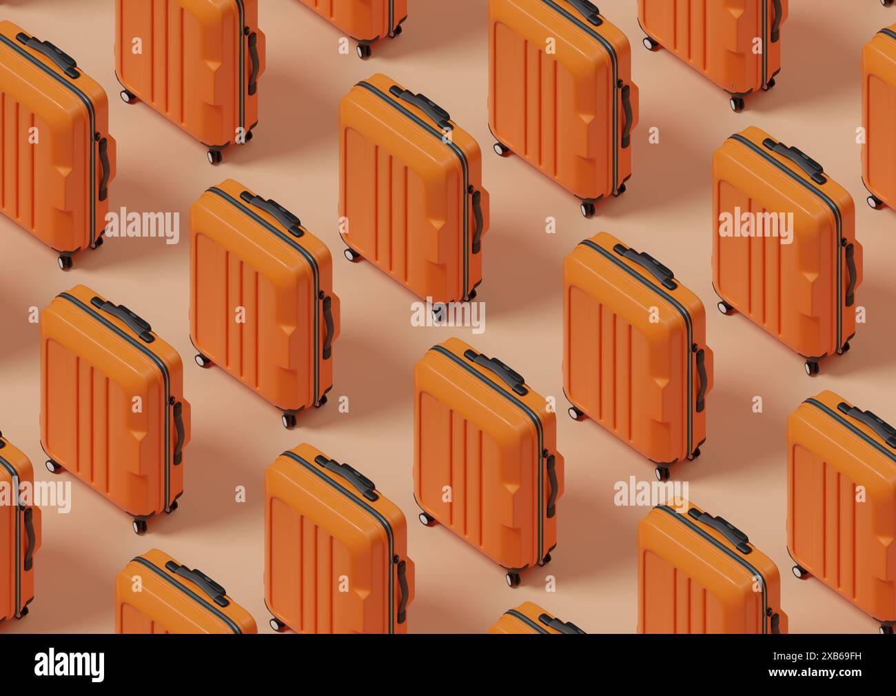 Suitcase isometric seamless pattern. 3d illustration. Stock Photo