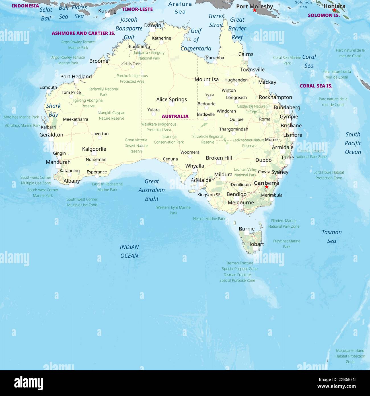 Simple political physical map of Australia Stock Vector Image & Art Alamy